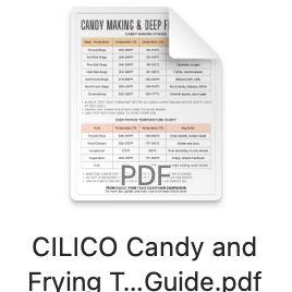 Printable Candy and Frying Temperature Guide